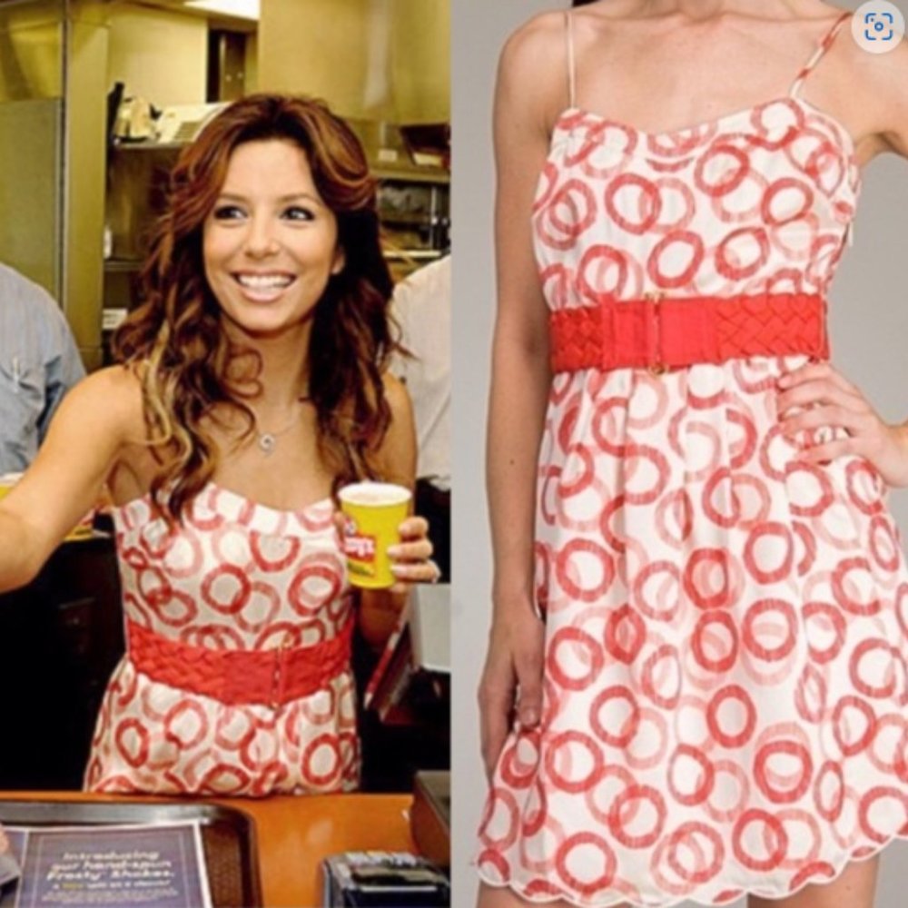 VTG Juicy Couture Y2K Circle Print Silk Dress